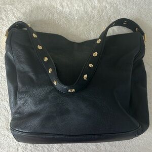 Perlina shoulder bag. Black with gold accents